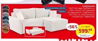 ROLLER Funktionscke stoff cord beige Angebot