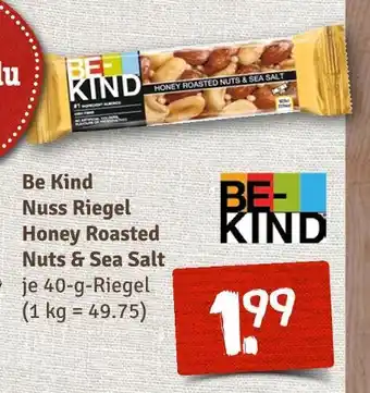 nahkauf Be kind nuss riegel honey roasted nuts & sea salt Angebot