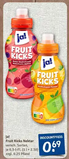 nahkauf Ja! fruit kicks roter multivitamin mehrfrucht-nektar Angebot