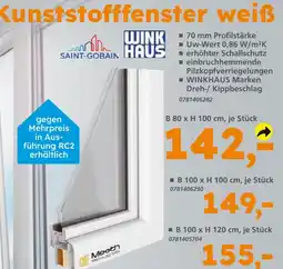 Globus Baumarkt Saint-gobain kunststofffenster weiß b 80 x h 100 cm Angebot