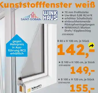 Globus Baumarkt Saint-gobain kunststofffenster weiß b 80 x h 100 cm Angebot