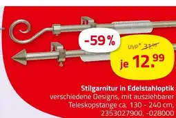 ROLLER Stilgarnitur in edelstahloptik Angebot