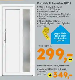 Globus Baumarkt Kunststoff haustür k011 weiß Angebot