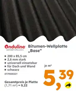 Globus Baumarkt Onduline bitumen-wellplatte 'base' Angebot
