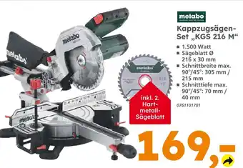 Globus Baumarkt Metabo kappzugsägen-set „kgs 216 m“ Angebot