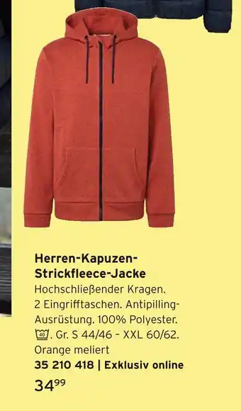 Tchibo Herren-kapuzen-strickfleece-jacke Angebot