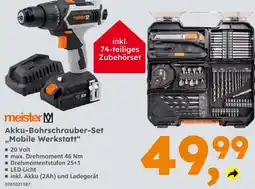 Globus Baumarkt Meister akku-bohrschrauber-set „mobile werkstatt“ Angebot