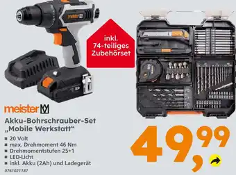 Globus Baumarkt Meister akku-bohrschrauber-set „mobile werkstatt“ Angebot