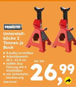 Globus Baumarkt Primaster unterstellböcke 2 tonnen je bock Angebot