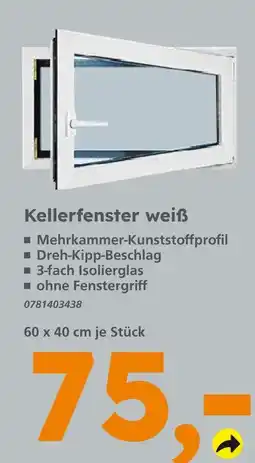 Globus Baumarkt Kellerfenster weiß Angebot