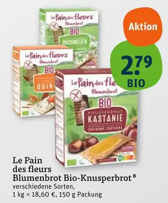tegut Le pain des fleurs blumenbrot bio-knusperbrot buchweizen Angebot