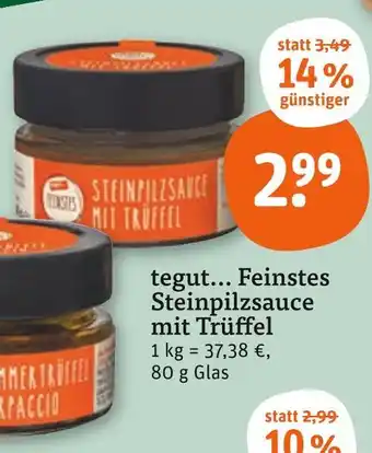 tegut Tegut... feinstes steinpilzsauce mit trüffel Angebot