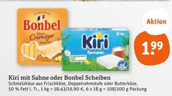 tegut Kiri mit sahne oder bonbel scheiben Angebot