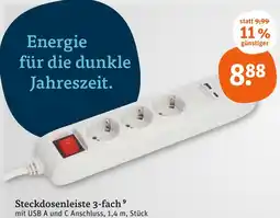 tegut Steckdosenleiste 3-fach Angebot