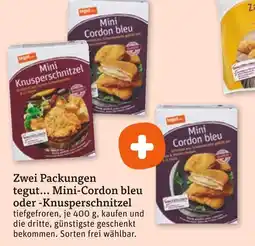 tegut Tegut... mini-cordon bleu oder -knusperschnitzel Angebot