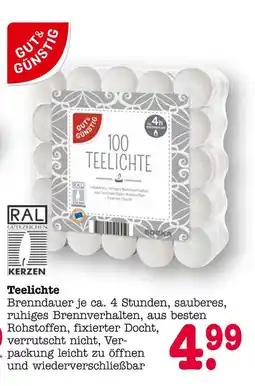 E-Center Gut & günstig 100 teelichte Angebot
