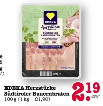 E-Center Edeka herzstücke südtiroler bauernbraten Angebot