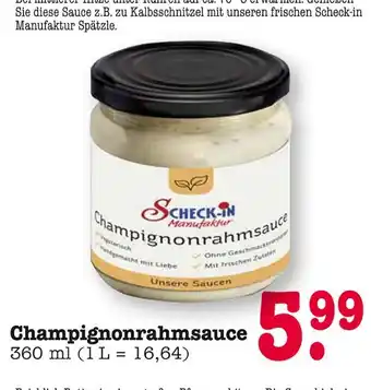 E-Center Scheck-in manufaktur champignonrahmsauce Angebot