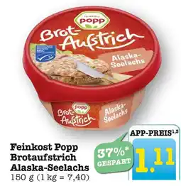 E-Center Feinkost popp brotaufstrich alaska-seelachs Angebot