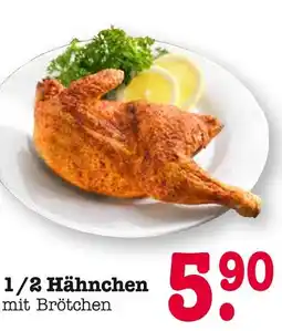 E-Center 1/2 hähnchen mit brötchen Angebot