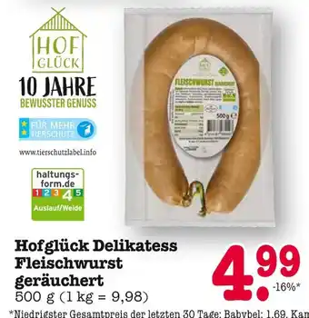 E-Center Hofglück delikatess fleischwurst geräuchert Angebot