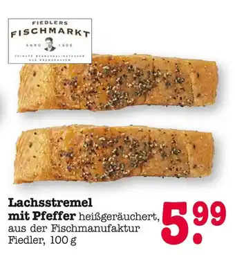 E-Center Fiedlers fischmarkt lachsstremel mit pfeffer Angebot