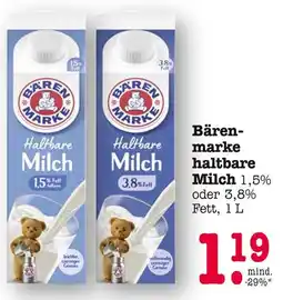 E-Center Bärenmarke haltbare milch 1,5% fett Angebot