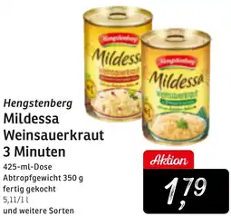 KONSUM Hengstenberg Mildessa Weinsauerkraut 3 Minuten Angebot