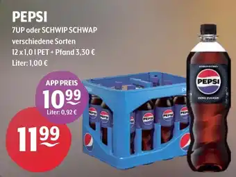 Getränke Hoffmann PEPSI 7UP oder SCHWIP SCHWAP Angebot
