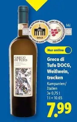 Lidl Greco di Tufo DOCG, Weißwein, trocken Angebot