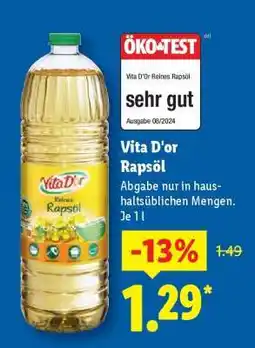 Lidl Vita D'or Rapsöl Angebot