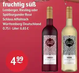 Getränke Hoffmann fruchtig süß Lemberger, Riesling oder Spätburgunder Rosé Angebot