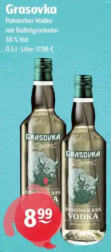 Getränke Hoffmann Grasovka Polnischer Vodka mit Büffelgrashalm Angebot