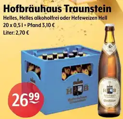 Getränke Hoffmann Hofbräuhaus Traunstein Helles, Helles alkoholfrei oder Hefeweizen Hell Angebot