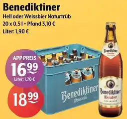 Getränke Hoffmann Benediktiner Hell oder Weissbier Naturtrüb Angebot