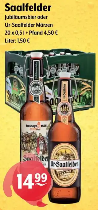Getränke Hoffmann Saalfelder Jubiläumsbier oder Ur-Saalfelder Märzen Angebot