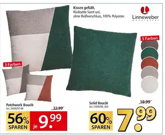 Zurbrüggen Kissen gefüllt patchwork bouclé Angebot