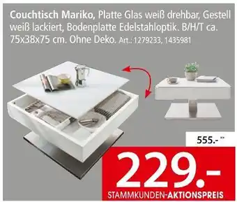 Zurbrüggen Couchtisch mariko Angebot