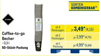 METRO RIOBA Coffee-to-go Becher Angebot