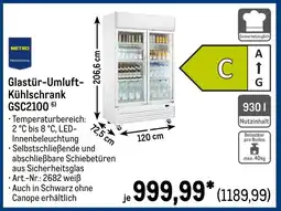 METRO METRO PROFESSIONAL Glastür-Umluft- Kühlschrank GSC2100 Angebot