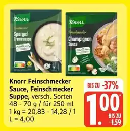 Edeka Knorr Feinschmecker Sauce, Feinschmecker Suppe Angebot