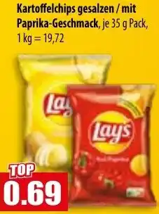 Mix Markt Lay's Kartoffelchips gesalzen/mit Paprika-Geschmack Angebot