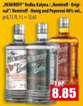 Mix Markt NEMIROFF Vodka Kalyna/,,Nemiroff Original"/ Nemiroff - Honig und Peperoni Angebot