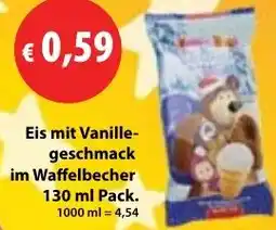 Mix Markt Eis mit Vanillegeschmack im Waffelbecher Angebot