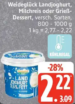 Edeka Weideglück Landjoghurt, Milchreis oder Grieẞ Dessert Angebot