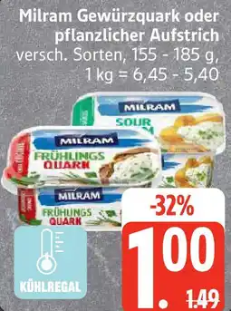 Edeka Milram Gewürzquark oder pflanzlicher Aufstrich Angebot
