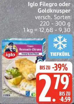 Edeka Iglo Filegro oder Goldknusper Angebot