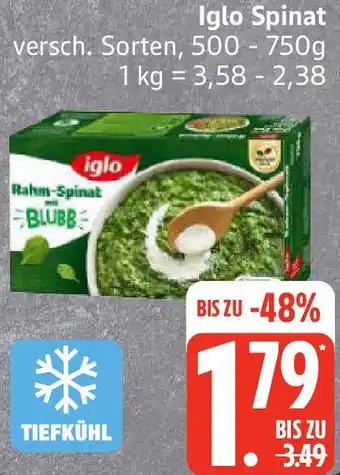 Edeka Iglo Spinat Angebot