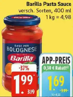 Edeka Barilla Pasta Sauce Angebot