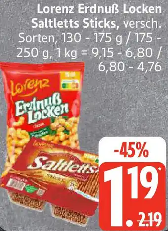 Edeka Lorenz Erdnuẞ Locken Saltletts Sticks Angebot